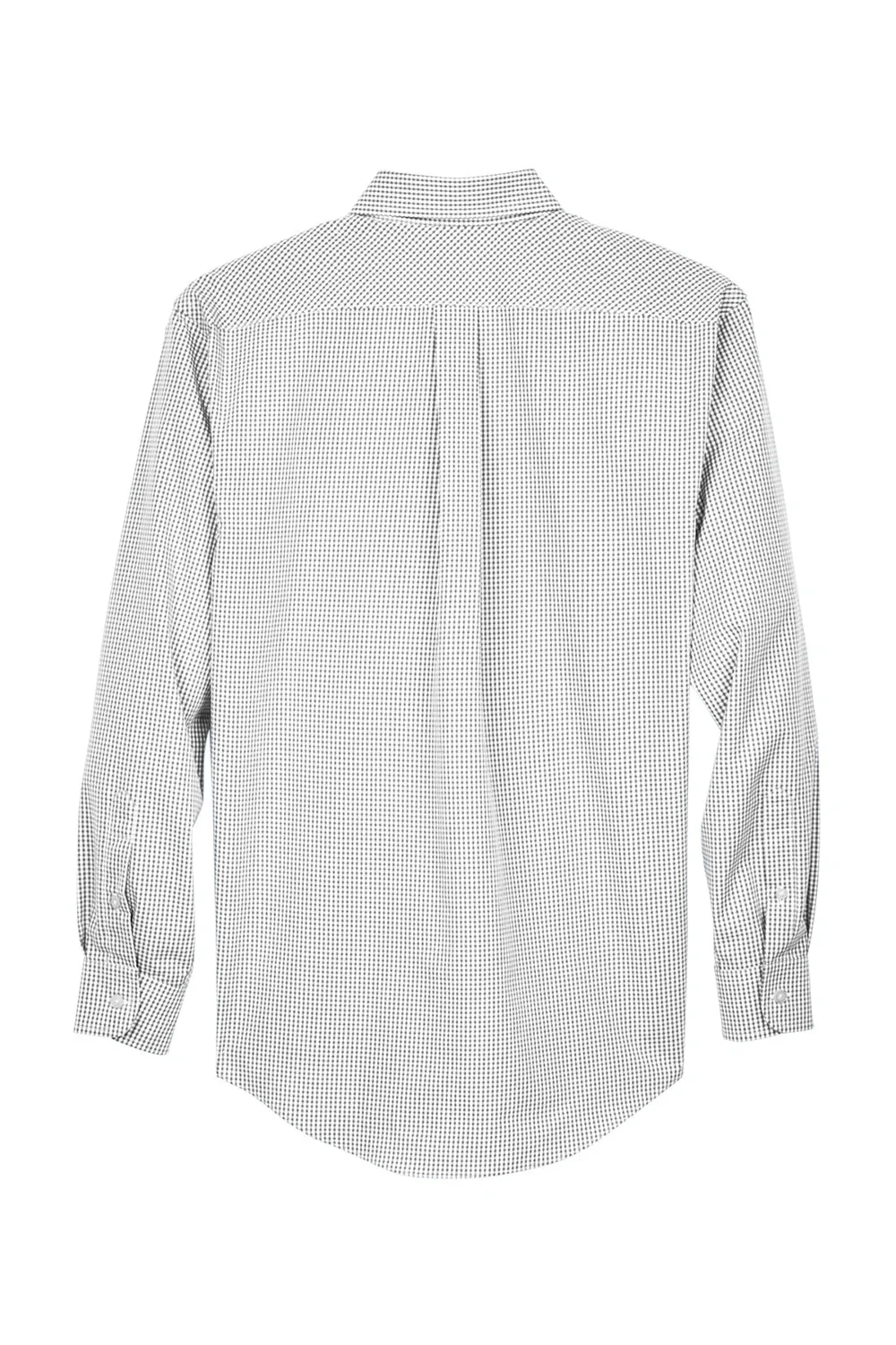 Devon & Jones Mens Crown Woven Collection Wrinkle Resistant Long Sleeve Button Down Shirt w/ Pocket - Silver Grey