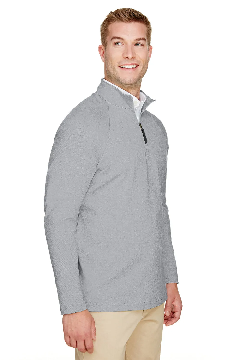 Devon & Jones Mens CrownLux Clubhouse Performance Moisture Wicking 1/4 Zip Sweatshirt - Black