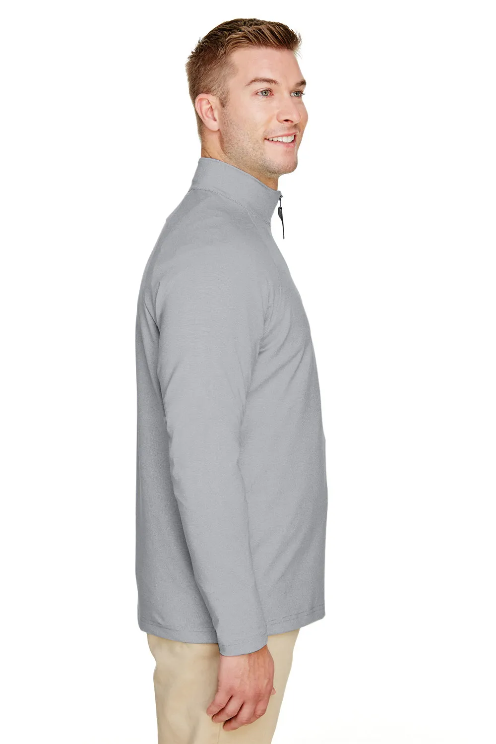Devon & Jones Mens CrownLux Clubhouse Performance Moisture Wicking 1/4 Zip Sweatshirt - Black