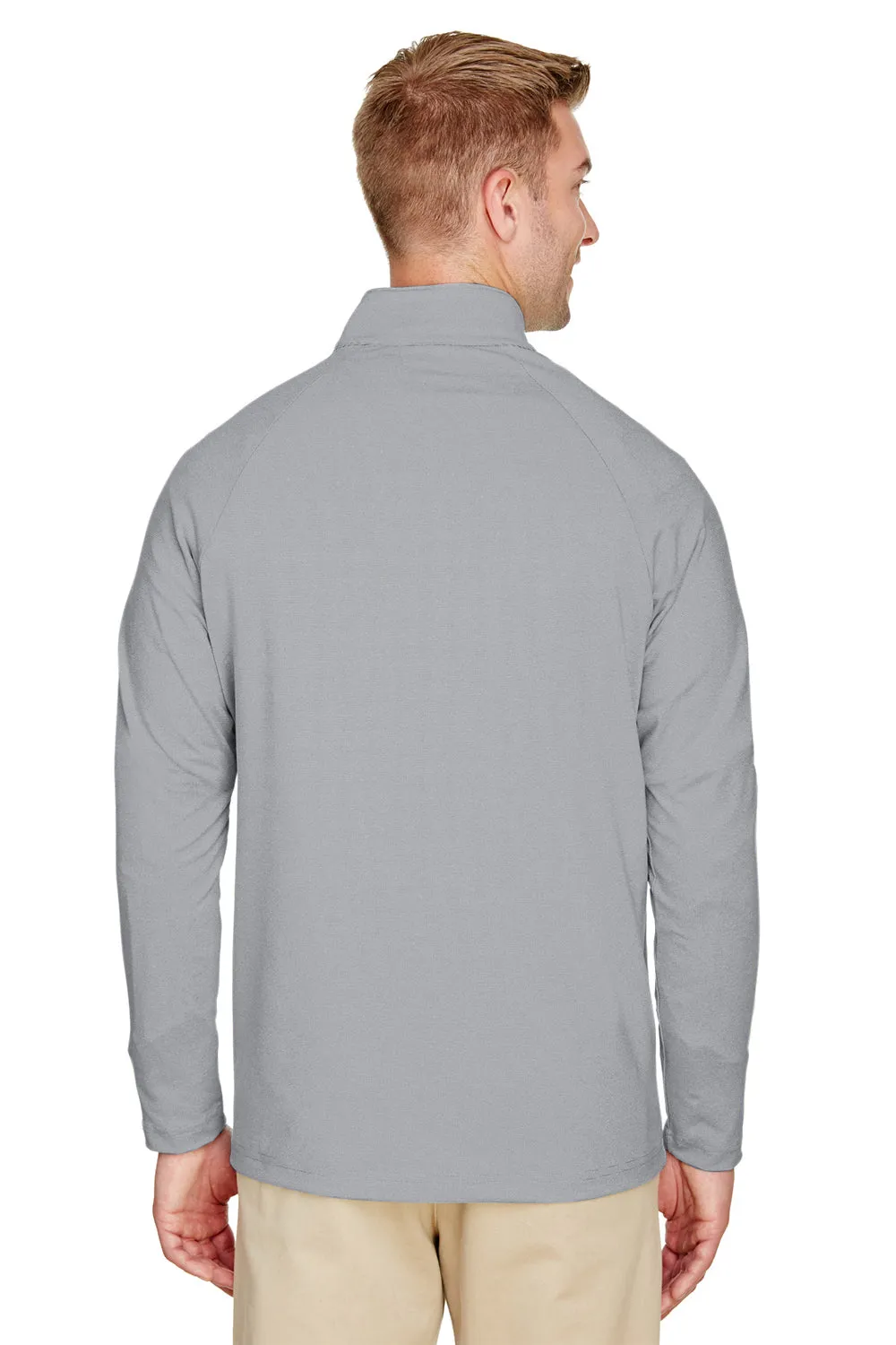 Devon & Jones Mens CrownLux Clubhouse Performance Moisture Wicking 1/4 Zip Sweatshirt - Black