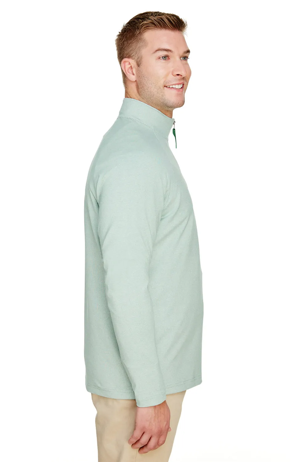 Devon & Jones Mens CrownLux Clubhouse Performance Moisture Wicking 1/4 Zip Sweatshirt - Kelly Green
