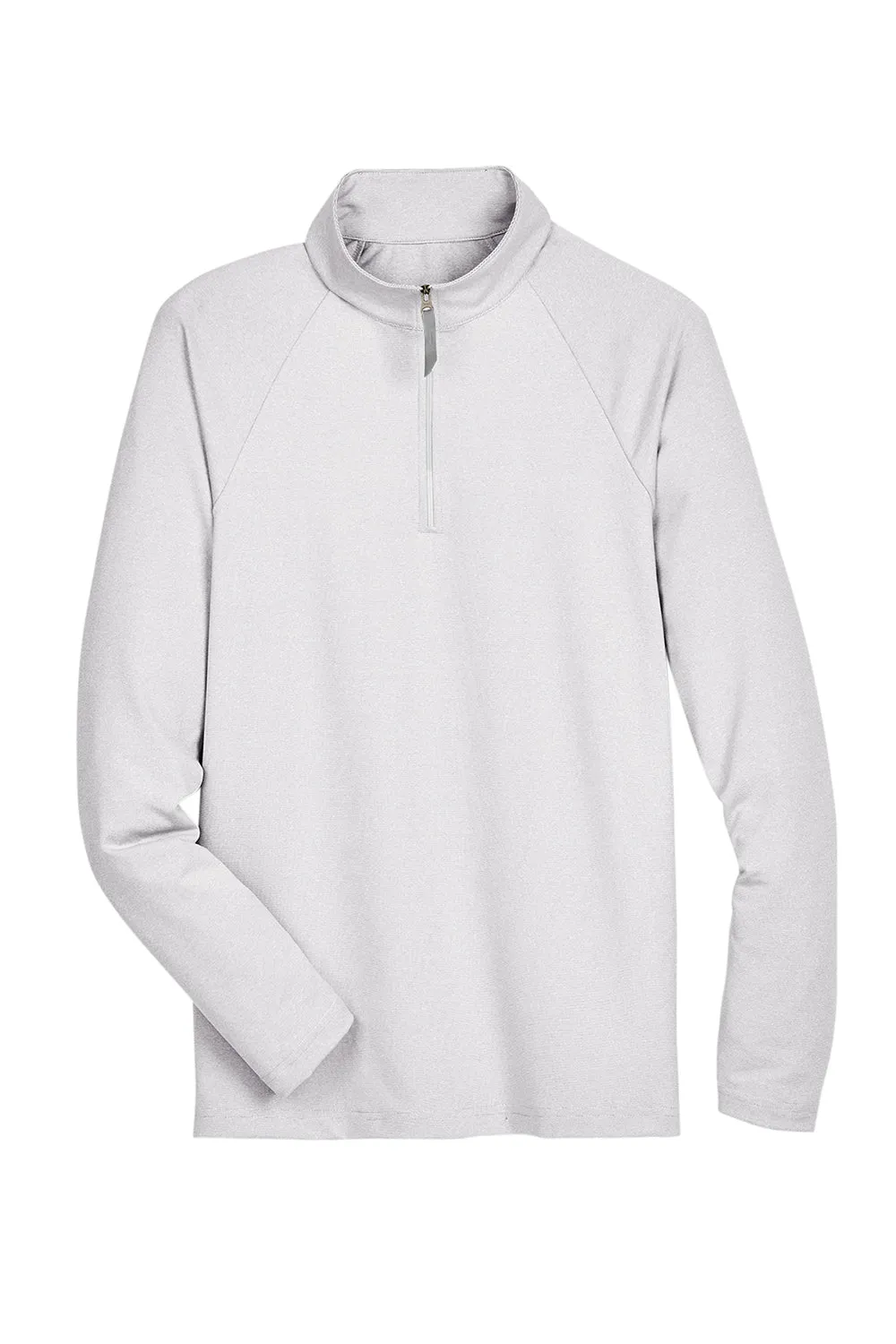Devon & Jones Mens CrownLux Clubhouse Performance Moisture Wicking 1/4 Zip Sweatshirt - Silver Grey
