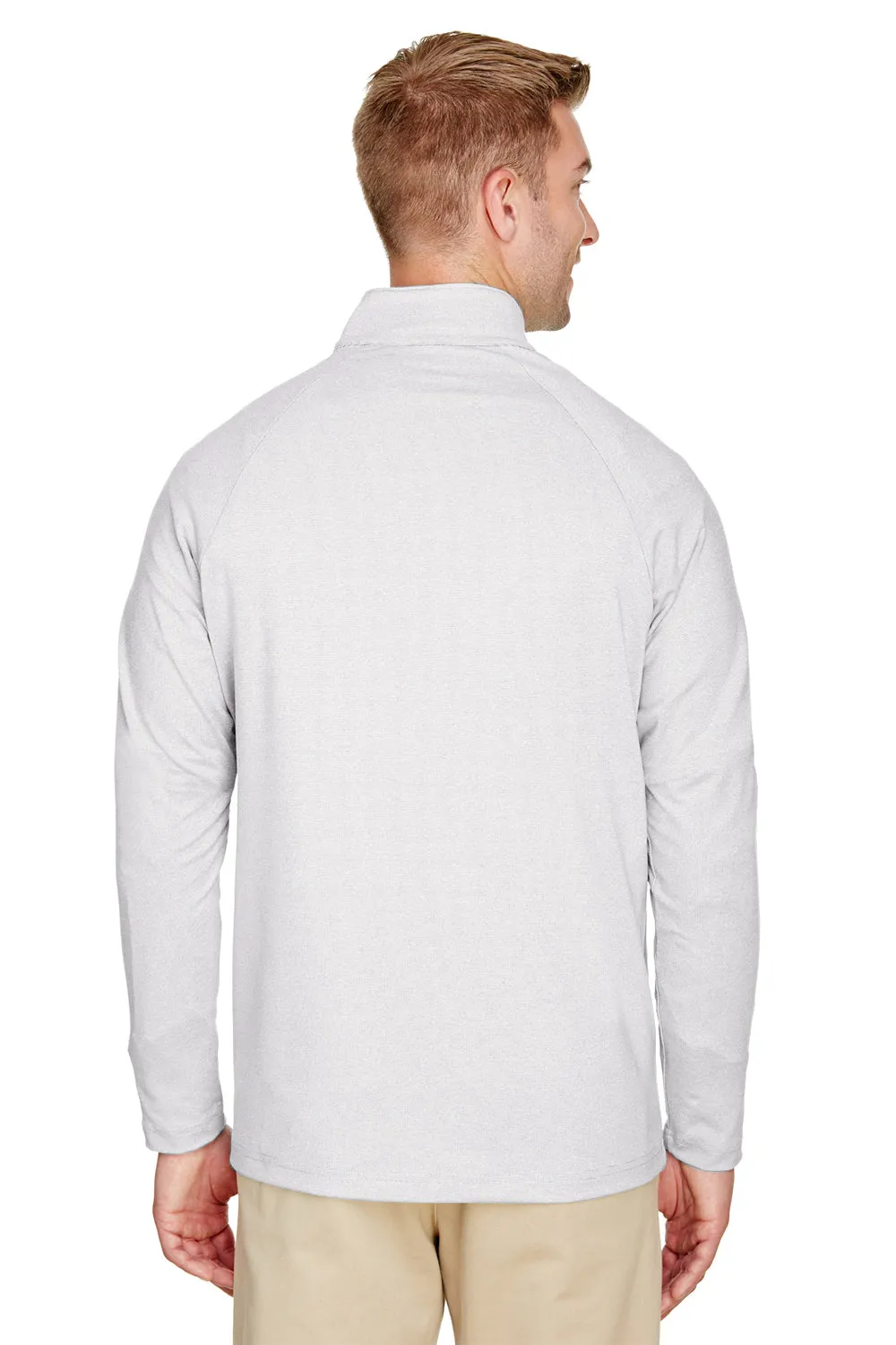 Devon & Jones Mens CrownLux Clubhouse Performance Moisture Wicking 1/4 Zip Sweatshirt - Silver Grey