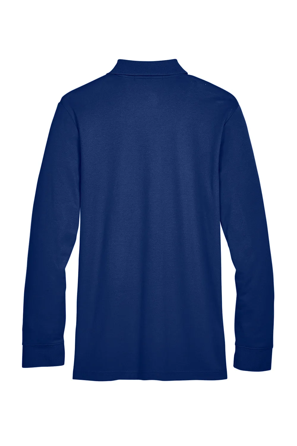 Devon & Jones Mens CrownLux Performance Moisture Wicking Long Sleeve Polo Shirt - True Royal Blue