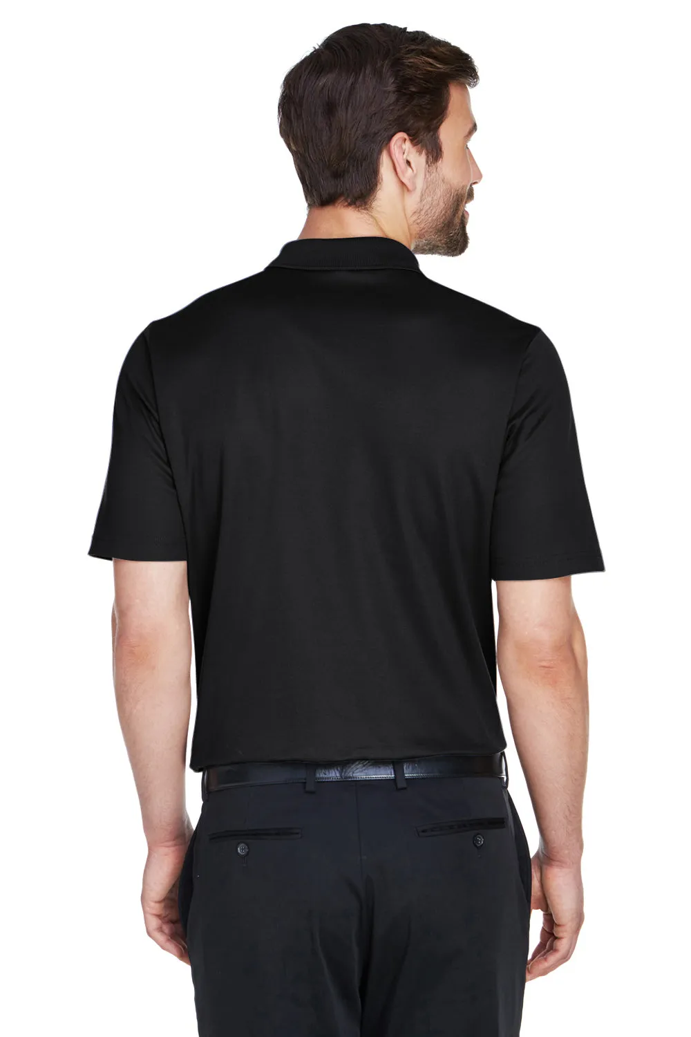 Devon & Jones Mens CrownLux Performance Moisture Wicking Short Sleeve Polo Shirt - Black