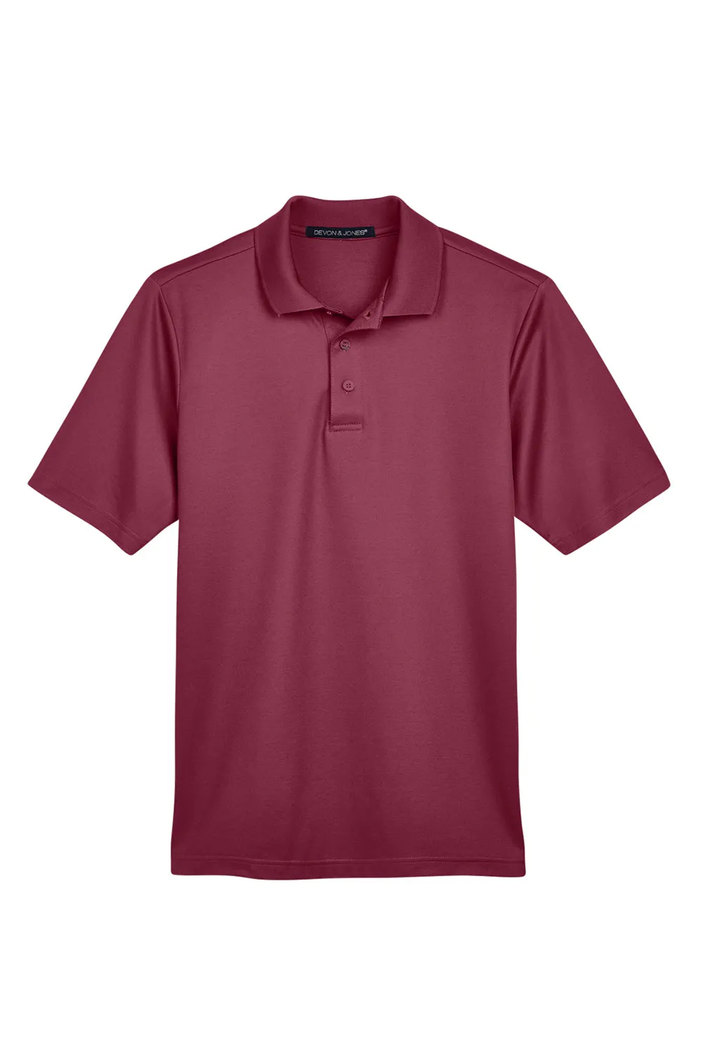 Devon & Jones Mens CrownLux Performance Moisture Wicking Short Sleeve Polo Shirt - Burgundy