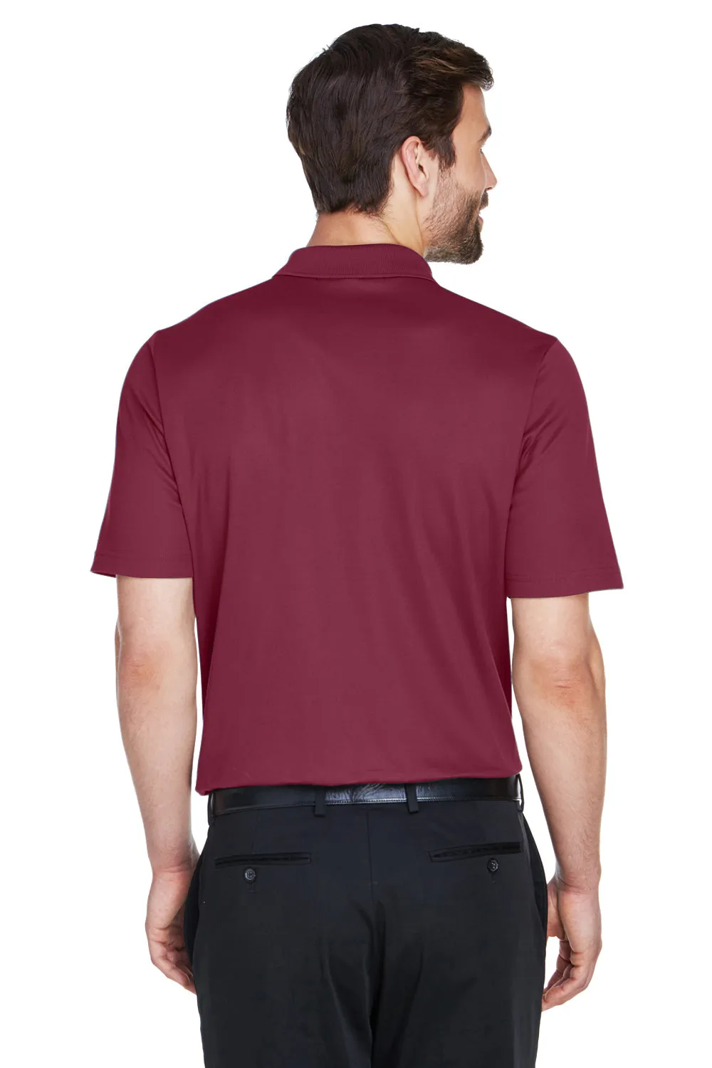 Devon & Jones Mens CrownLux Performance Moisture Wicking Short Sleeve Polo Shirt - Burgundy