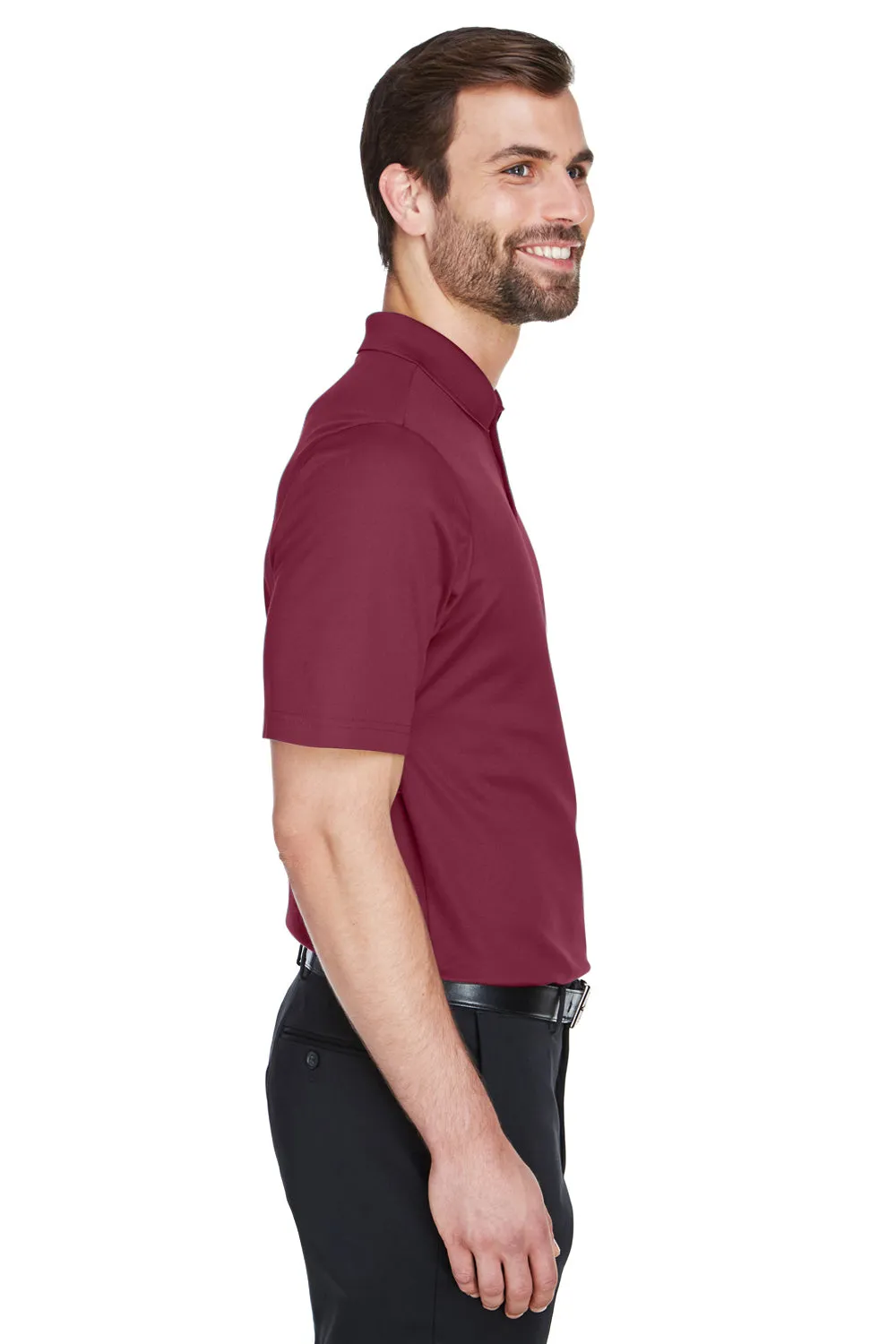 Devon & Jones Mens CrownLux Performance Moisture Wicking Short Sleeve Polo Shirt - Burgundy