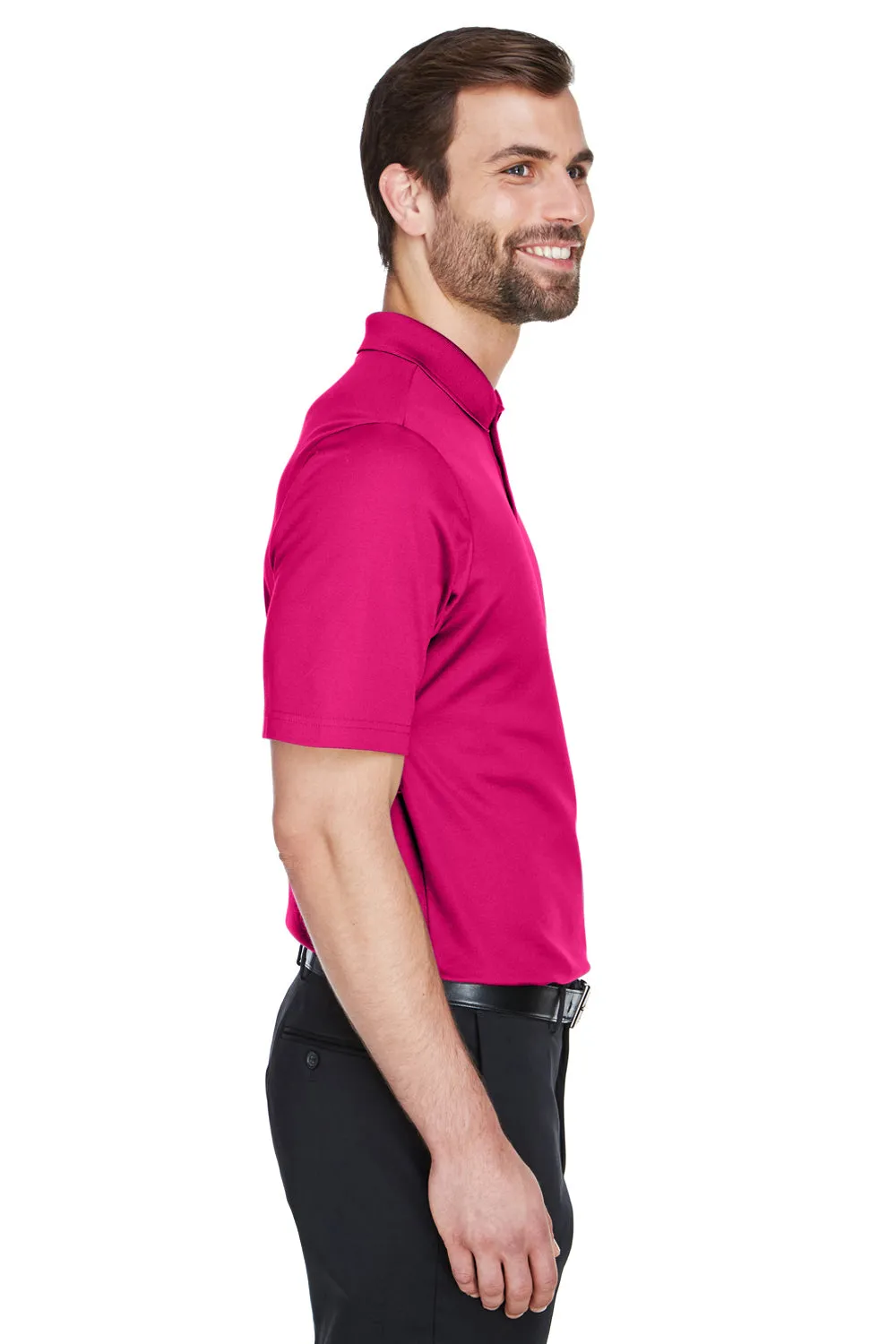 Devon & Jones Mens CrownLux Performance Moisture Wicking Short Sleeve Polo Shirt - Crown Raspberry Pink