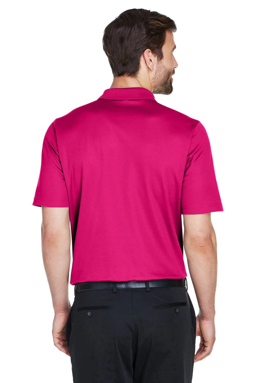 Devon & Jones Mens CrownLux Performance Moisture Wicking Short Sleeve Polo Shirt - Crown Raspberry Pink