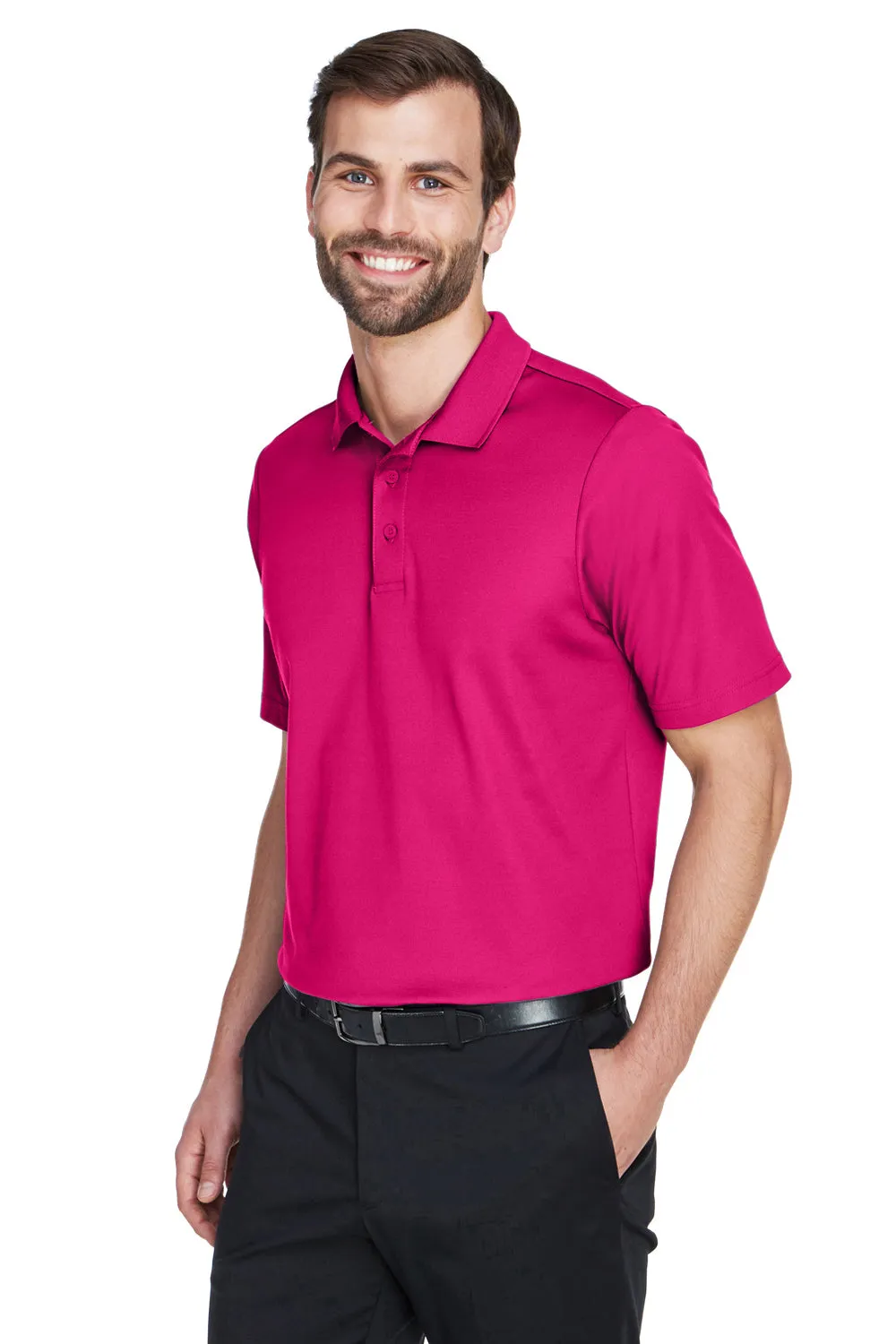 Devon & Jones Mens CrownLux Performance Moisture Wicking Short Sleeve Polo Shirt - Crown Raspberry Pink