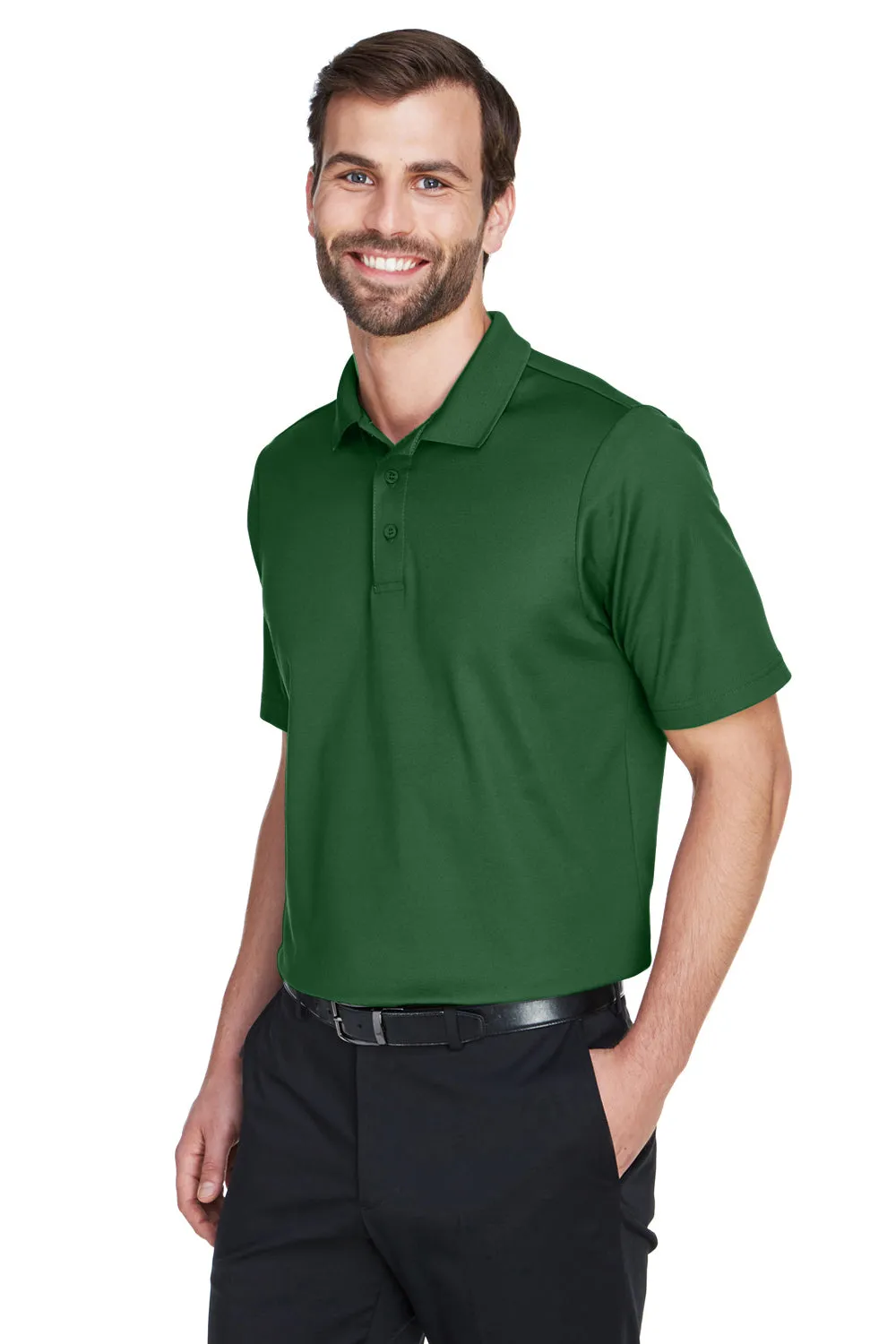 Devon & Jones Mens CrownLux Performance Moisture Wicking Short Sleeve Polo Shirt - Forest Green