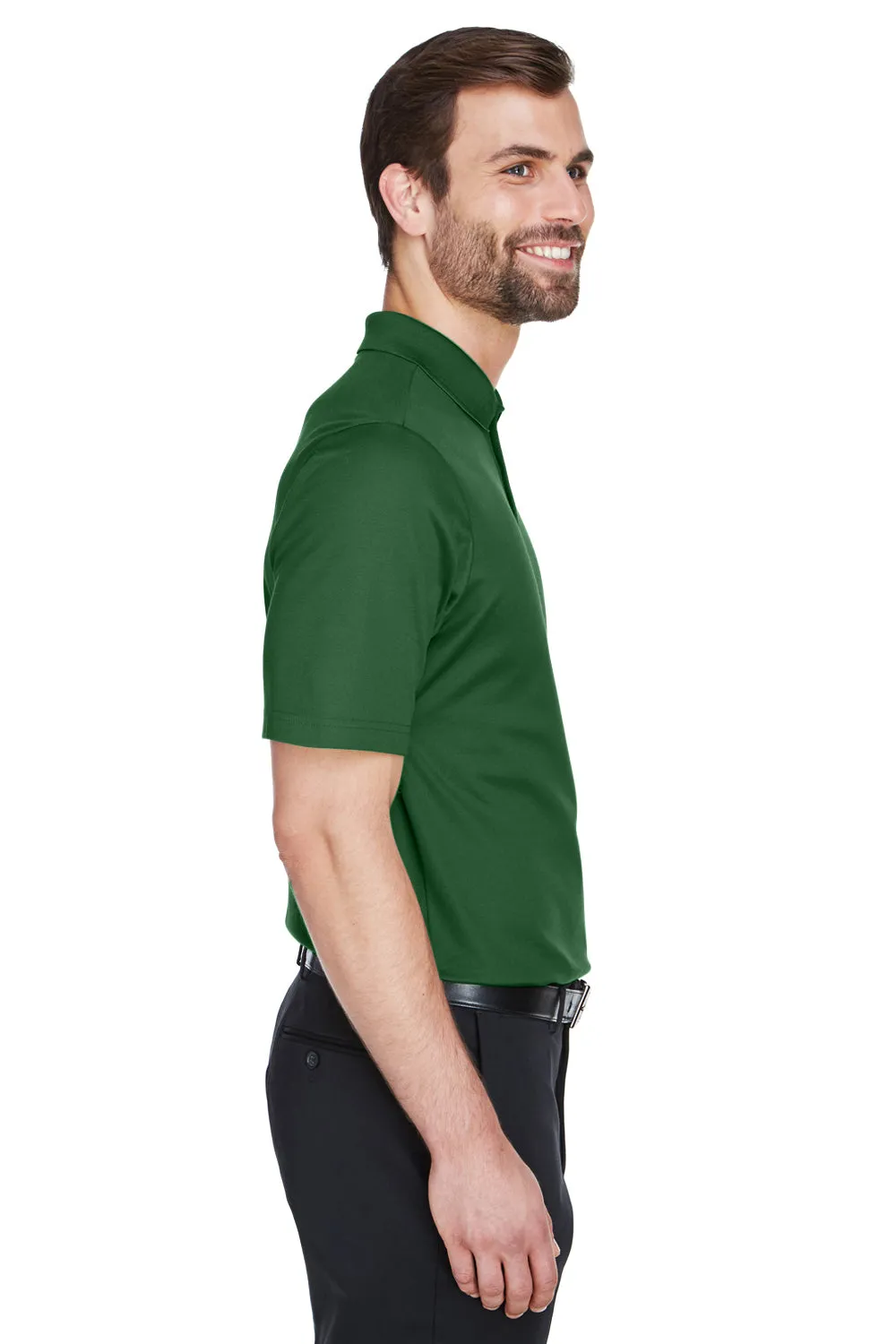 Devon & Jones Mens CrownLux Performance Moisture Wicking Short Sleeve Polo Shirt - Forest Green