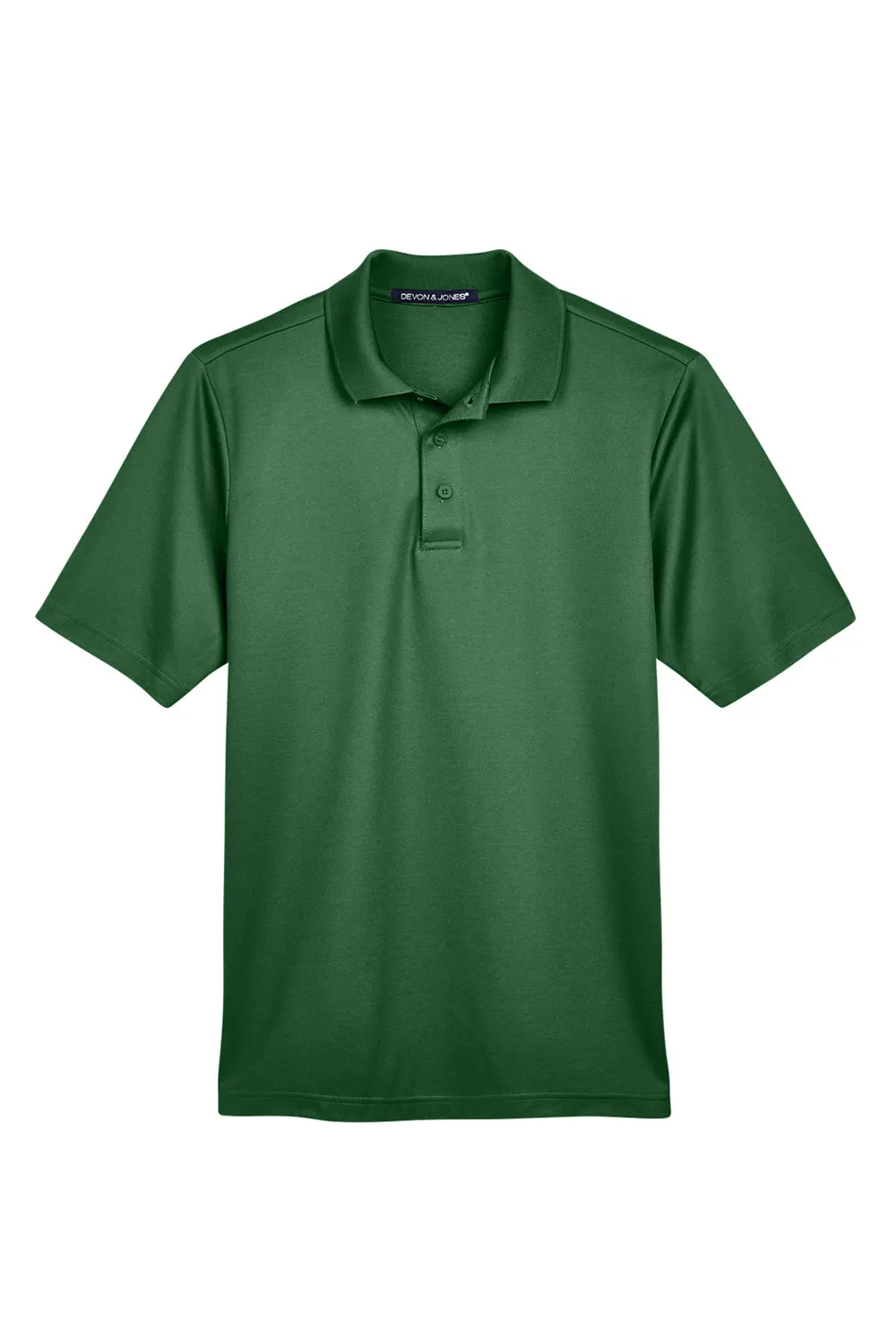 Devon & Jones Mens CrownLux Performance Moisture Wicking Short Sleeve Polo Shirt - Forest Green