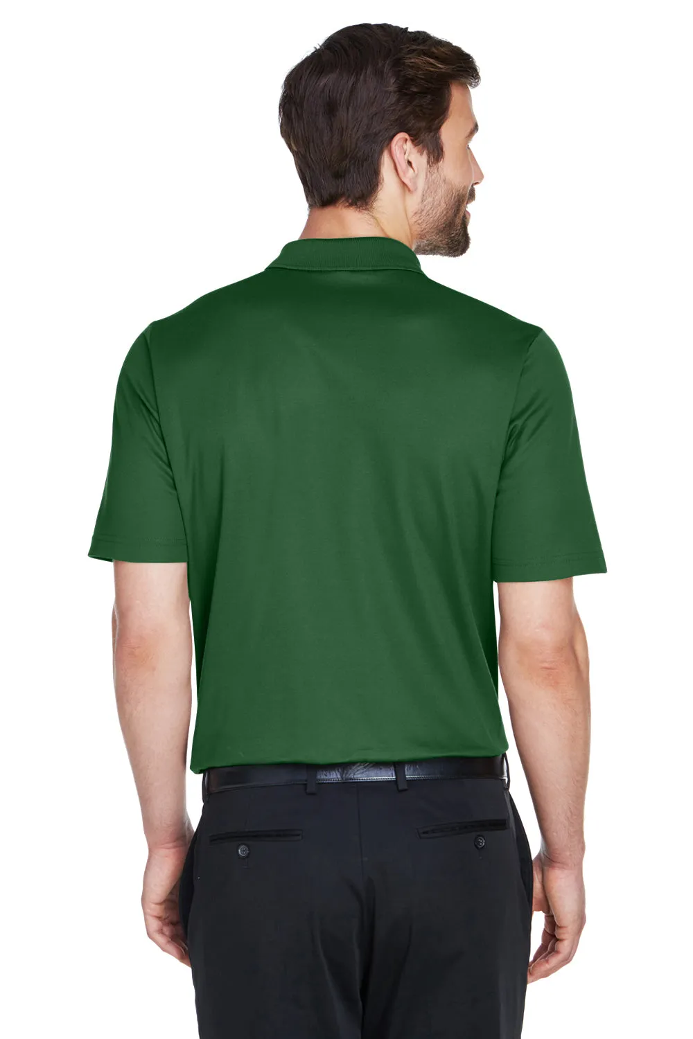 Devon & Jones Mens CrownLux Performance Moisture Wicking Short Sleeve Polo Shirt - Forest Green