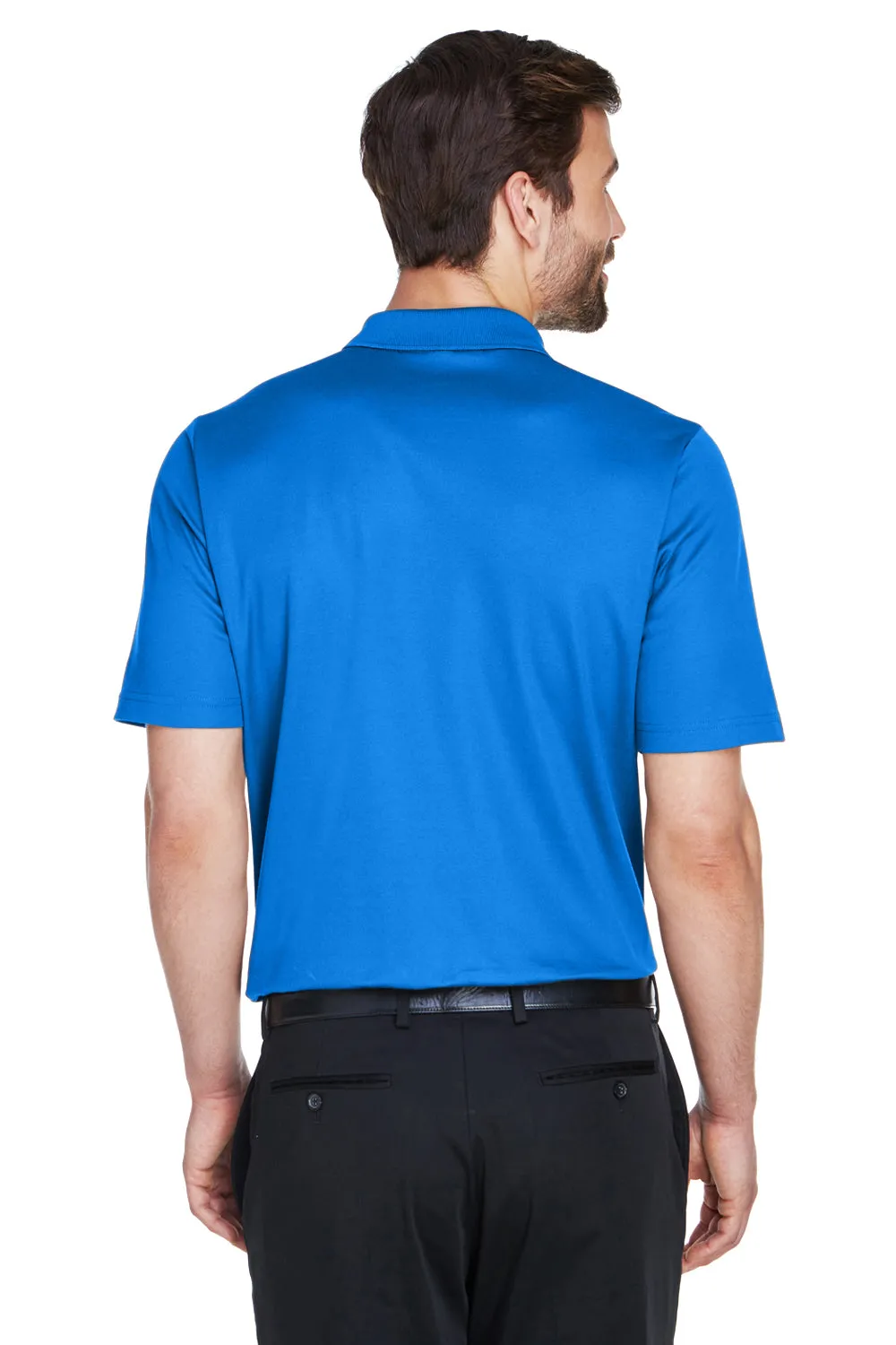 Devon & Jones Mens CrownLux Performance Moisture Wicking Short Sleeve Polo Shirt - French Blue