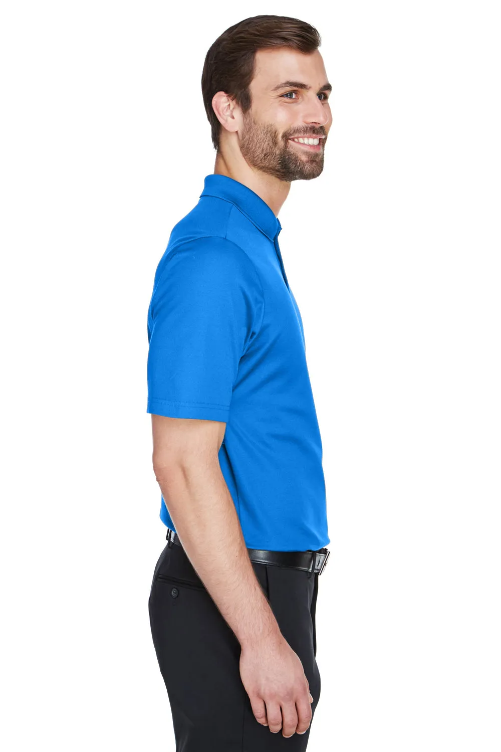 Devon & Jones Mens CrownLux Performance Moisture Wicking Short Sleeve Polo Shirt - French Blue