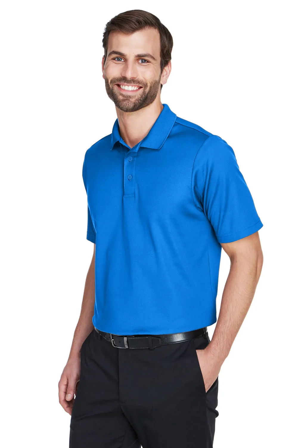 Devon & Jones Mens CrownLux Performance Moisture Wicking Short Sleeve Polo Shirt - French Blue