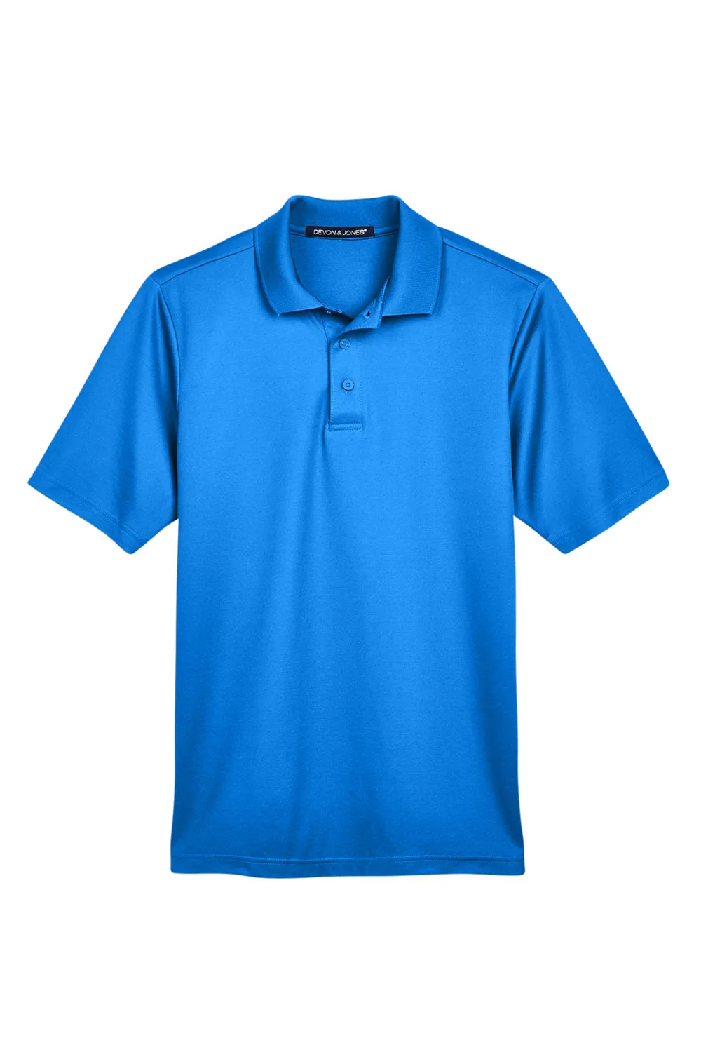 Devon & Jones Mens CrownLux Performance Moisture Wicking Short Sleeve Polo Shirt - French Blue