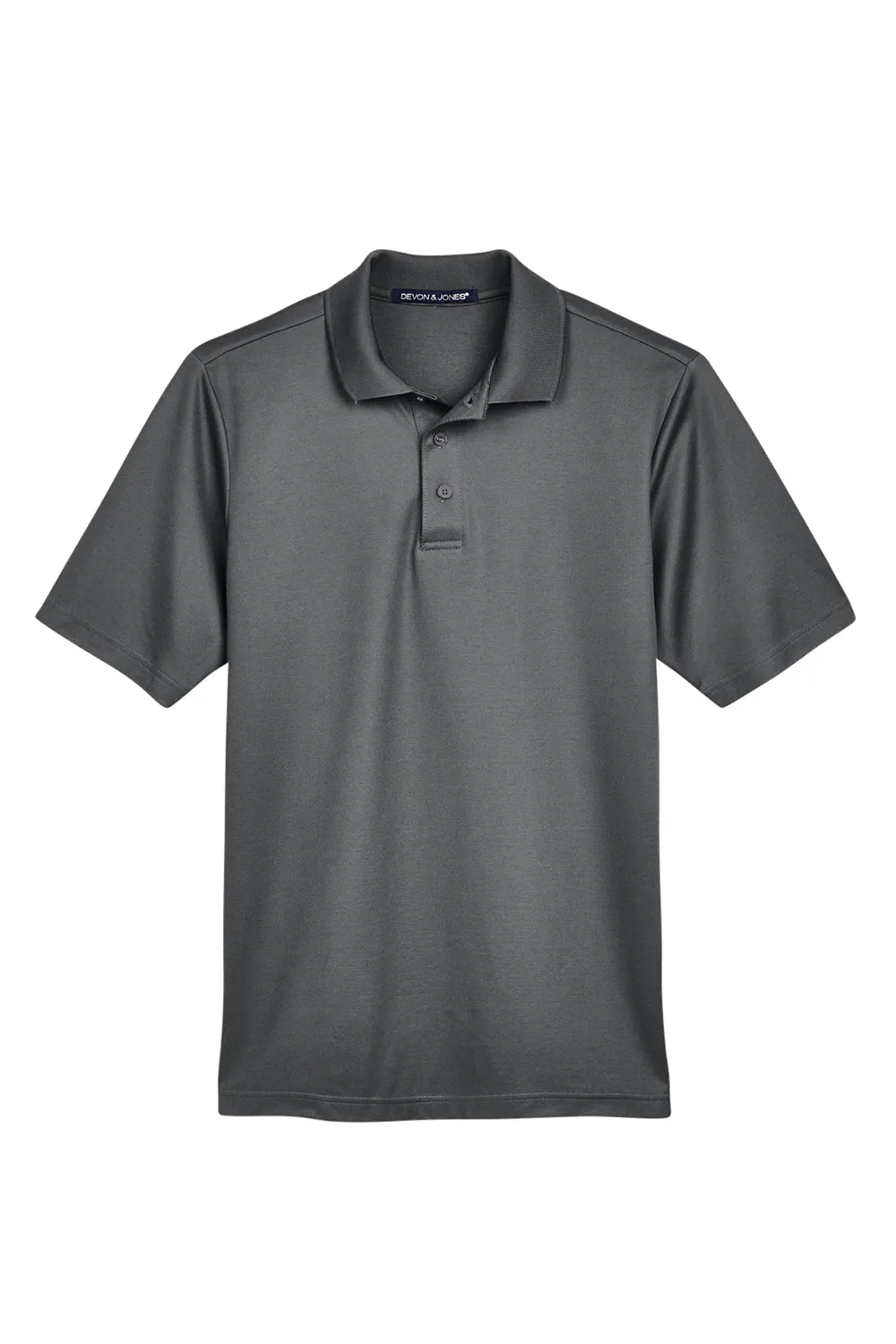 Devon & Jones Mens CrownLux Performance Moisture Wicking Short Sleeve Polo Shirt - Graphite Grey