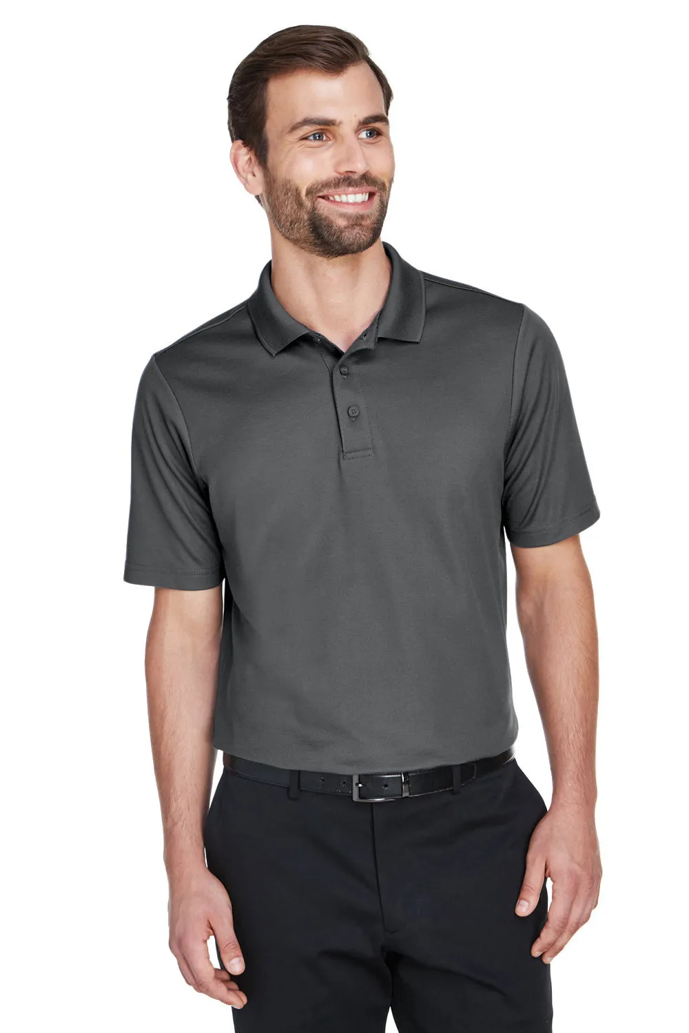Devon & Jones Mens CrownLux Performance Moisture Wicking Short Sleeve Polo Shirt - Graphite Grey