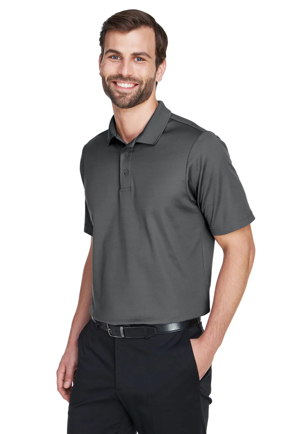 Devon & Jones Mens CrownLux Performance Moisture Wicking Short Sleeve Polo Shirt - Graphite Grey