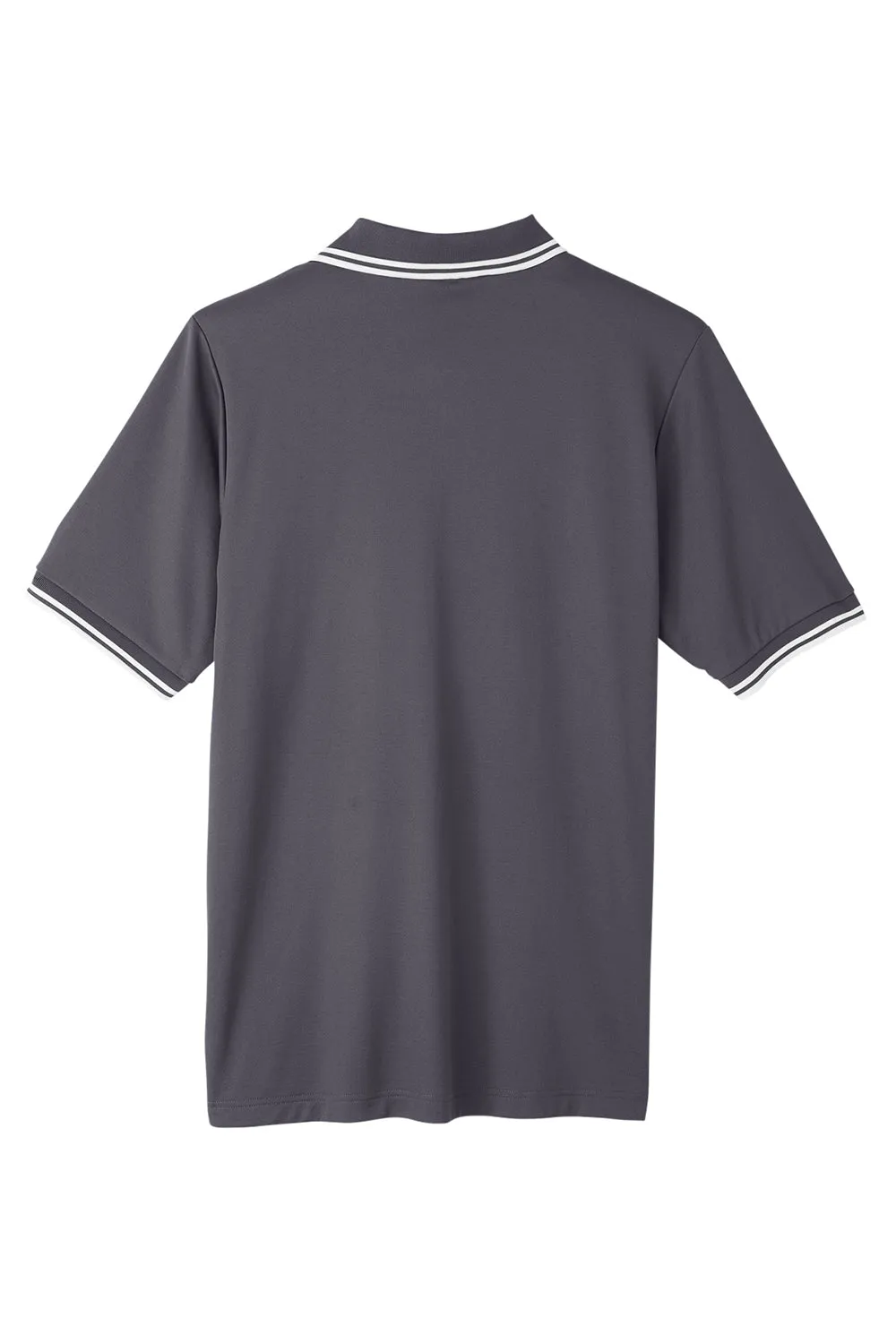 Devon & Jones Mens CrownLux Performance Moisture Wicking Short Sleeve Polo Shirt - Graphite Grey/White