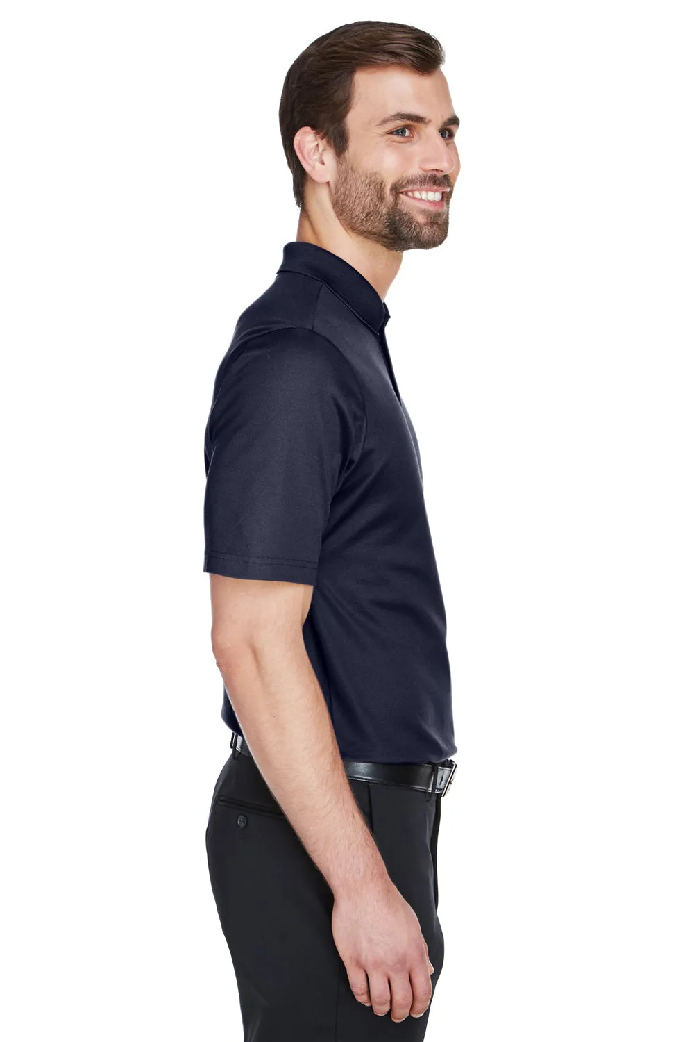 Devon & Jones Mens CrownLux Performance Moisture Wicking Short Sleeve Polo Shirt - Navy Blue