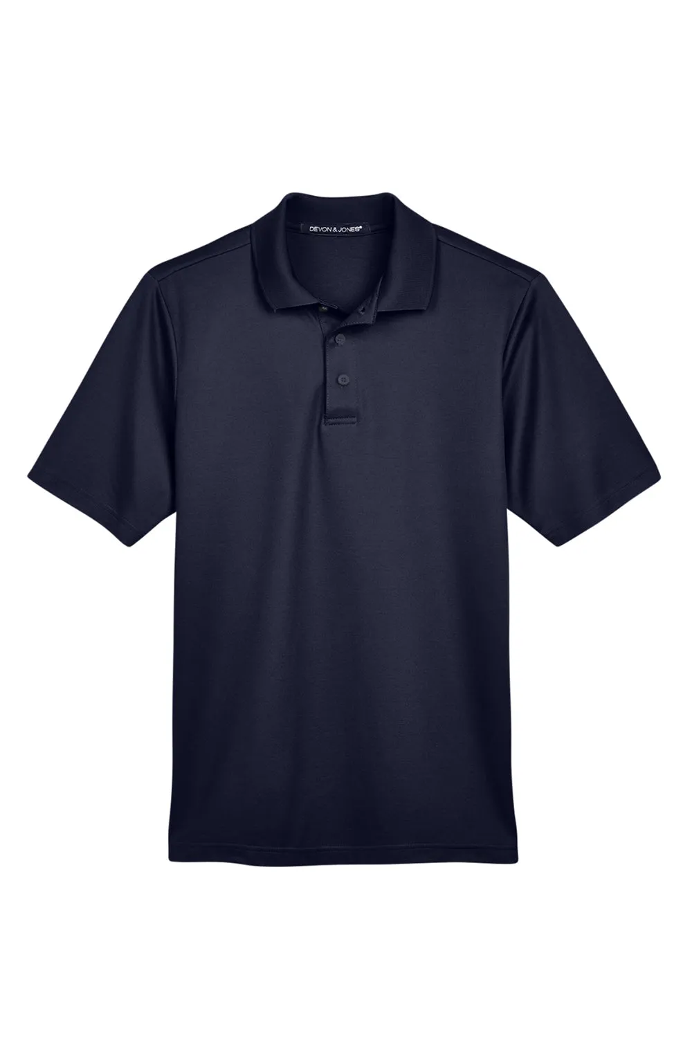 Devon & Jones Mens CrownLux Performance Moisture Wicking Short Sleeve Polo Shirt - Navy Blue