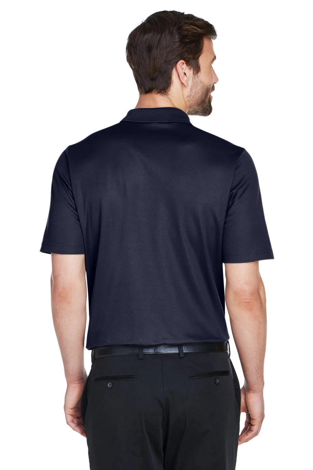 Devon & Jones Mens CrownLux Performance Moisture Wicking Short Sleeve Polo Shirt - Navy Blue