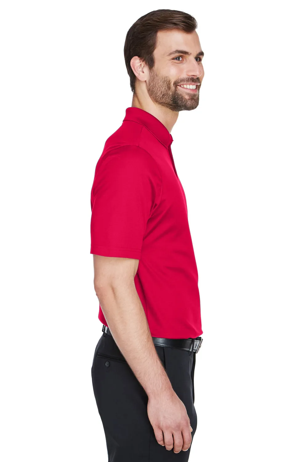 Devon & Jones Mens CrownLux Performance Moisture Wicking Short Sleeve Polo Shirt - Red