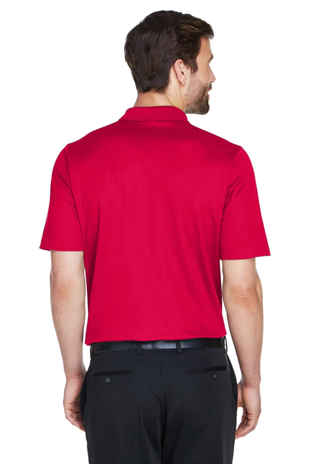 Devon & Jones Mens CrownLux Performance Moisture Wicking Short Sleeve Polo Shirt - Red