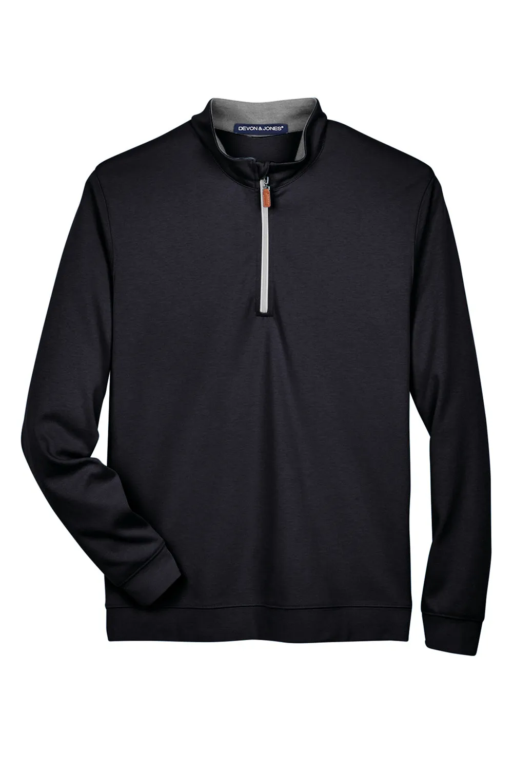 Devon & Jones Mens DryTec20 Performance Moisture Wicking 1/4 Zip Sweatshirt - Black