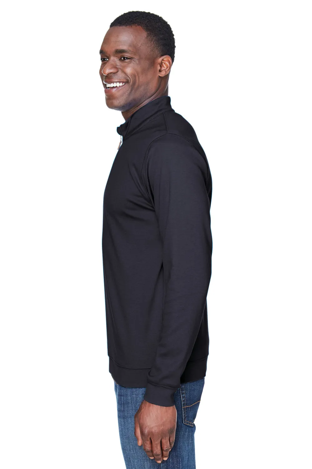 Devon & Jones Mens DryTec20 Performance Moisture Wicking 1/4 Zip Sweatshirt - Black