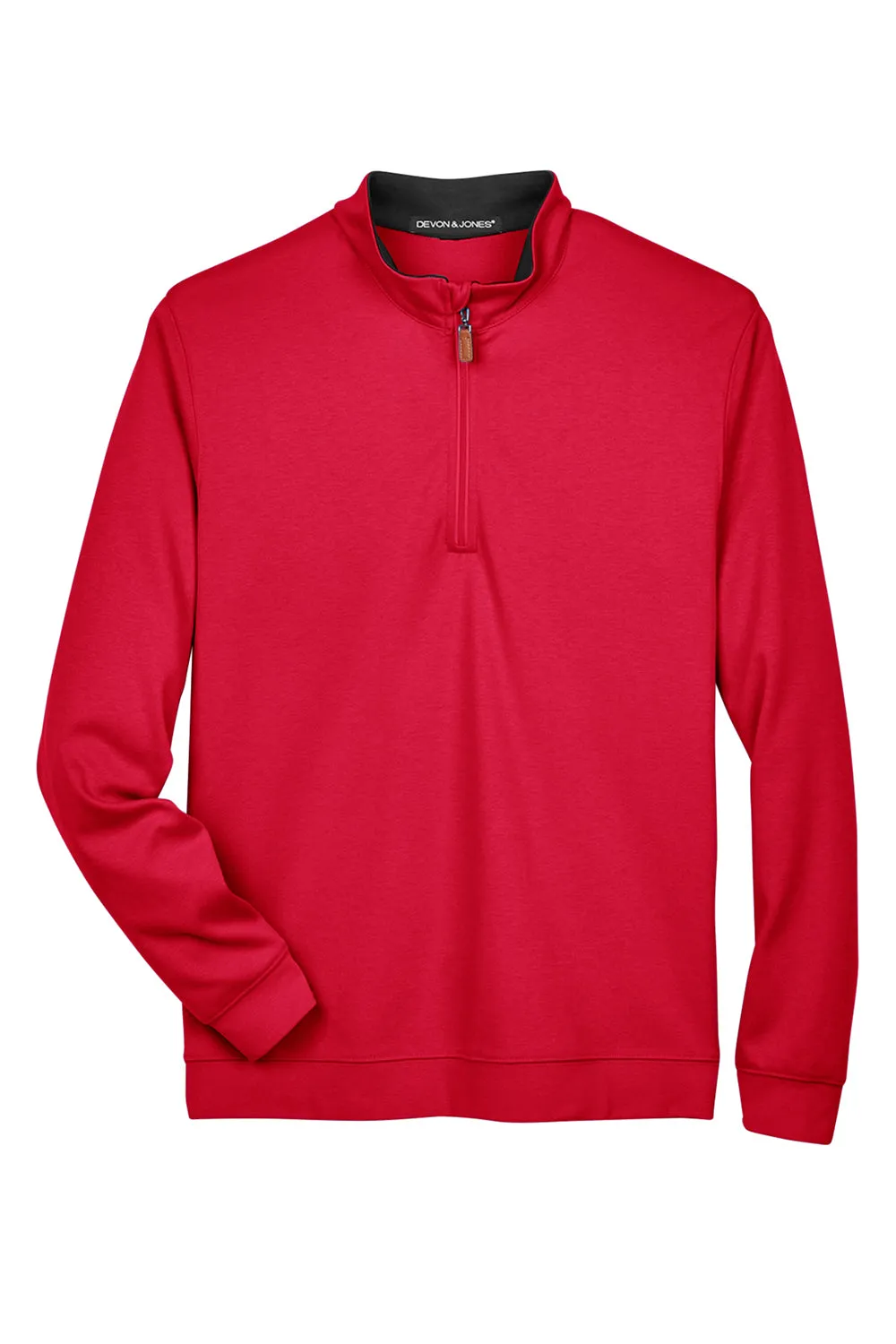 Devon & Jones Mens DryTec20 Performance Moisture Wicking 1/4 Zip Sweatshirt - Red