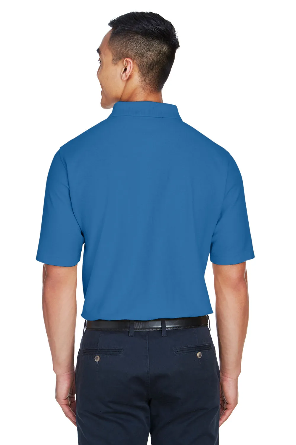 Devon & Jones Mens DryTec20 Performance Moisture Wicking Short Sleeve Polo Shirt - French Blue