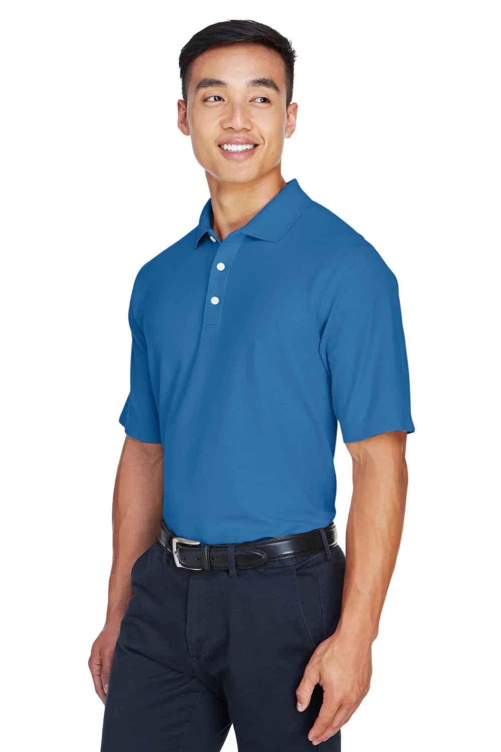 Devon & Jones Mens DryTec20 Performance Moisture Wicking Short Sleeve Polo Shirt - French Blue