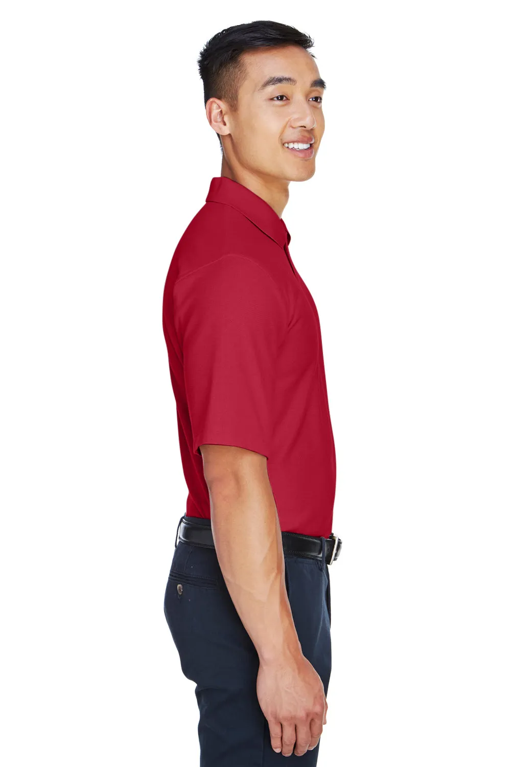 Devon & Jones Mens DryTec20 Performance Moisture Wicking Short Sleeve Polo Shirt - Red