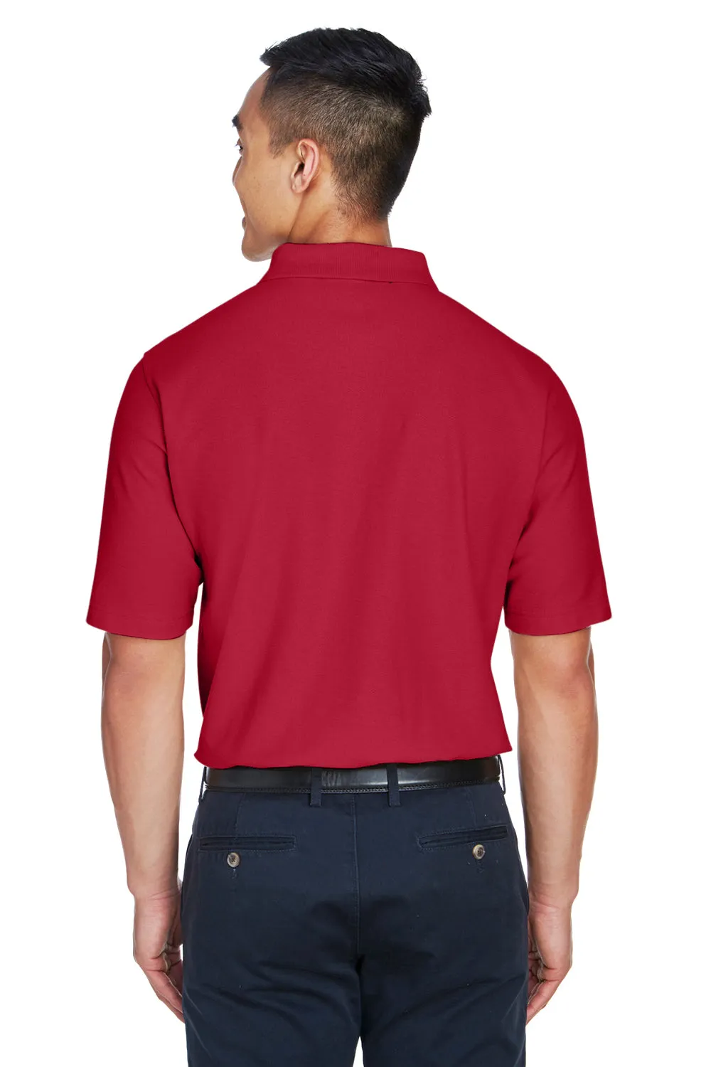 Devon & Jones Mens DryTec20 Performance Moisture Wicking Short Sleeve Polo Shirt - Red