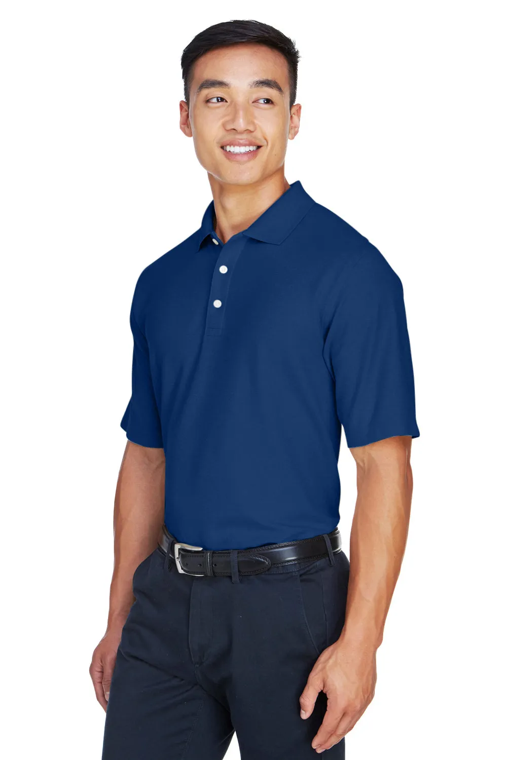 Devon & Jones Mens DryTec20 Performance Moisture Wicking Short Sleeve Polo Shirt - True Royal Blue
