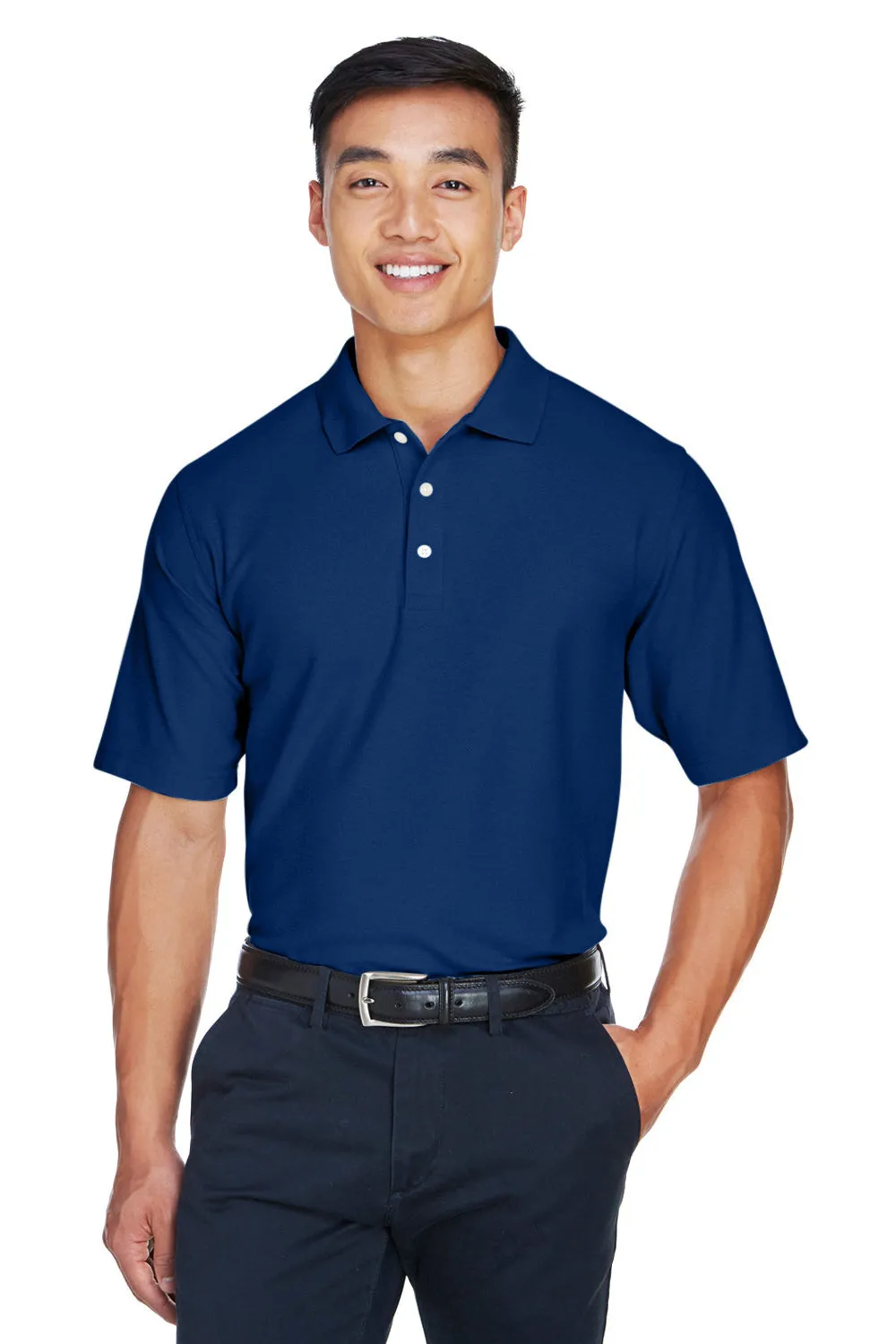 Devon & Jones Mens DryTec20 Performance Moisture Wicking Short Sleeve Polo Shirt - True Royal Blue