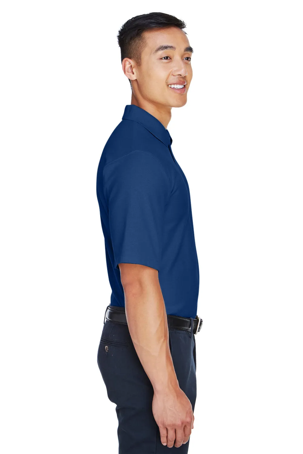 Devon & Jones Mens DryTec20 Performance Moisture Wicking Short Sleeve Polo Shirt - True Royal Blue