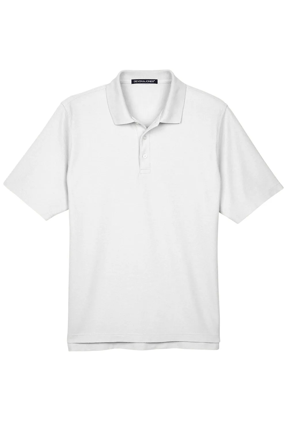 Devon & Jones Mens DryTec20 Performance Moisture Wicking Short Sleeve Polo Shirt - White