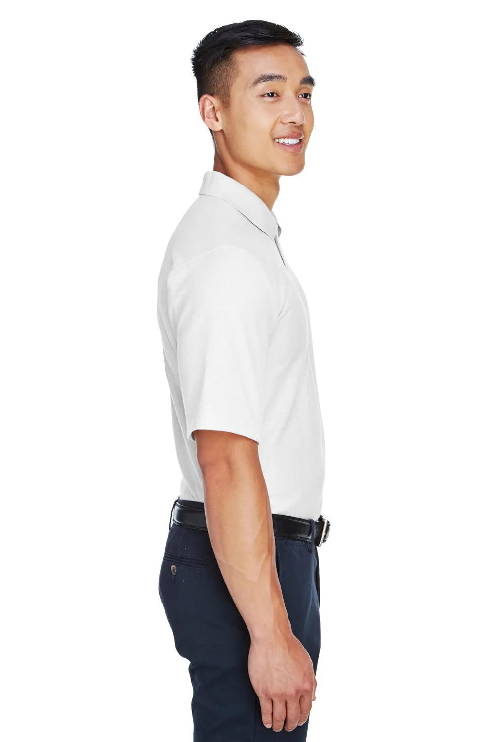Devon & Jones Mens DryTec20 Performance Moisture Wicking Short Sleeve Polo Shirt - White
