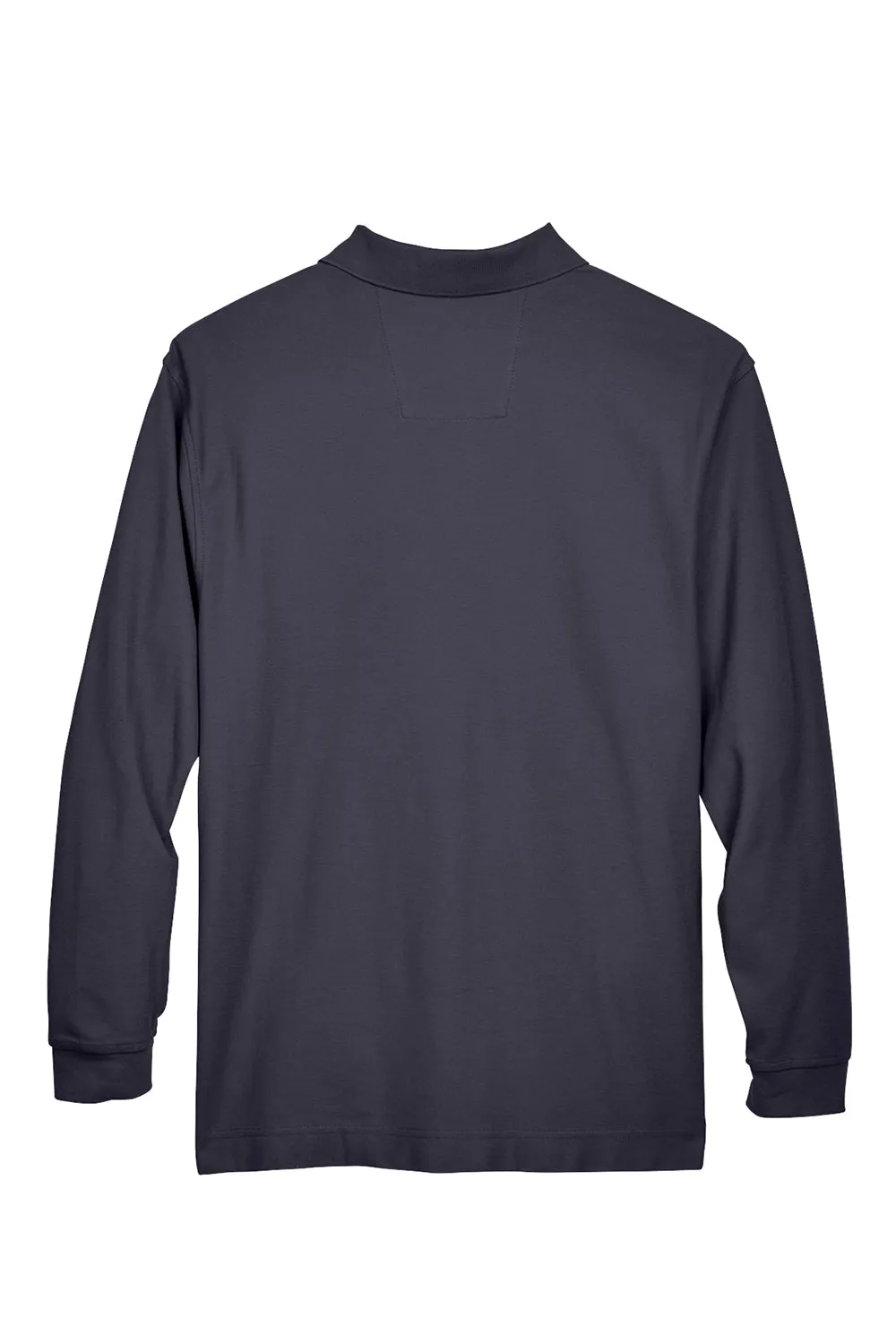 Devon & Jones Mens Long Sleeve Polo Shirt - Navy Blue