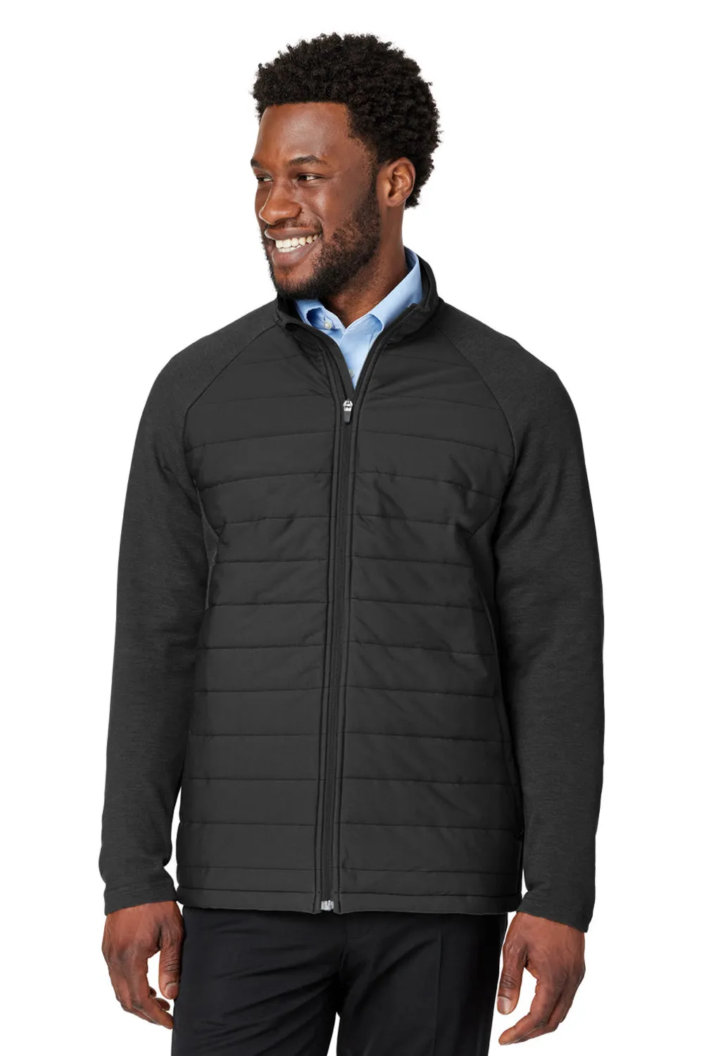 Devon & Jones Mens New Classics Charleston Hybrid Full Zip Jacket - Black Melange/Black