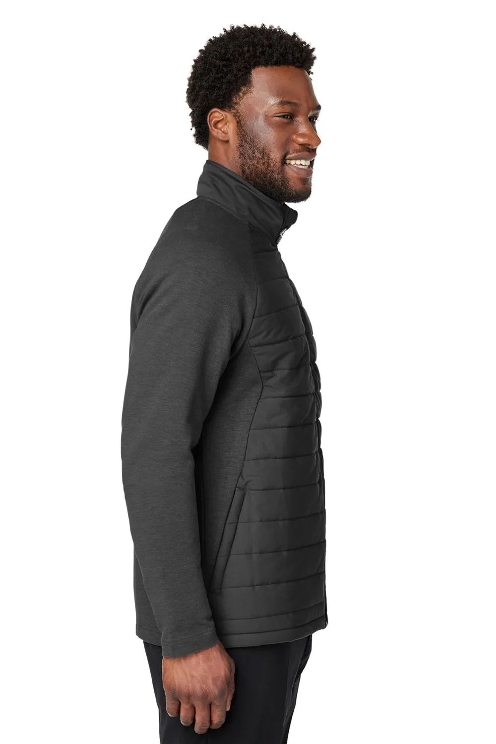 Devon & Jones Mens New Classics Charleston Hybrid Full Zip Jacket - Black Melange/Black