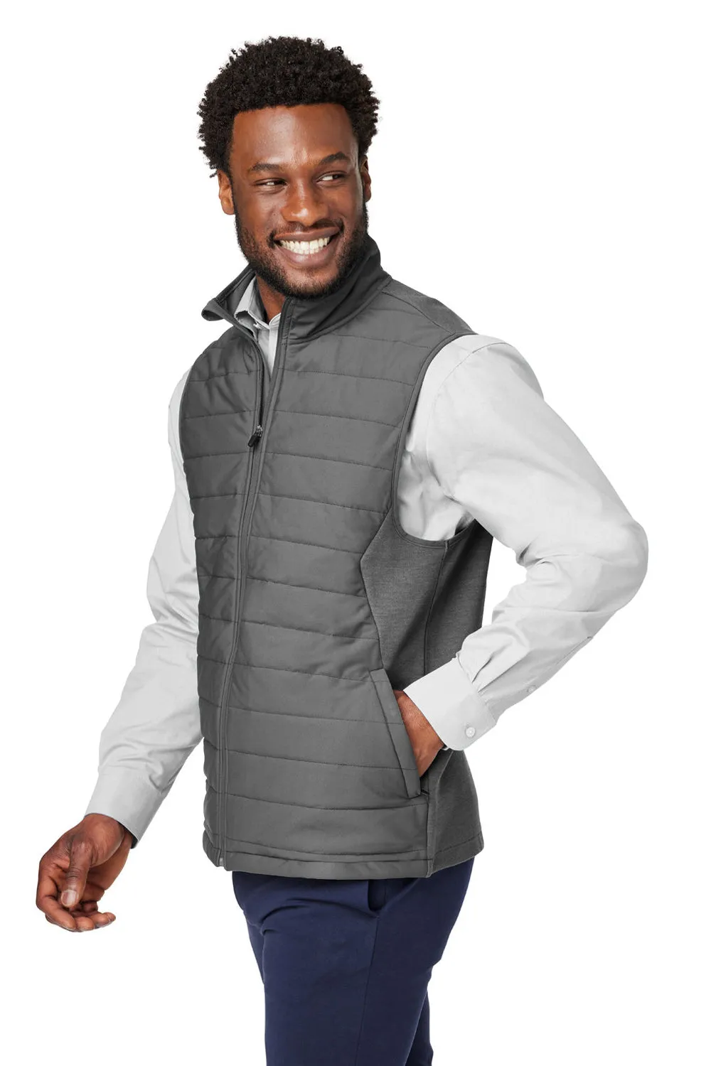 Devon & Jones Mens New Classics Charleston Hybrid Full Zip Vest - Graphite Grey Melange