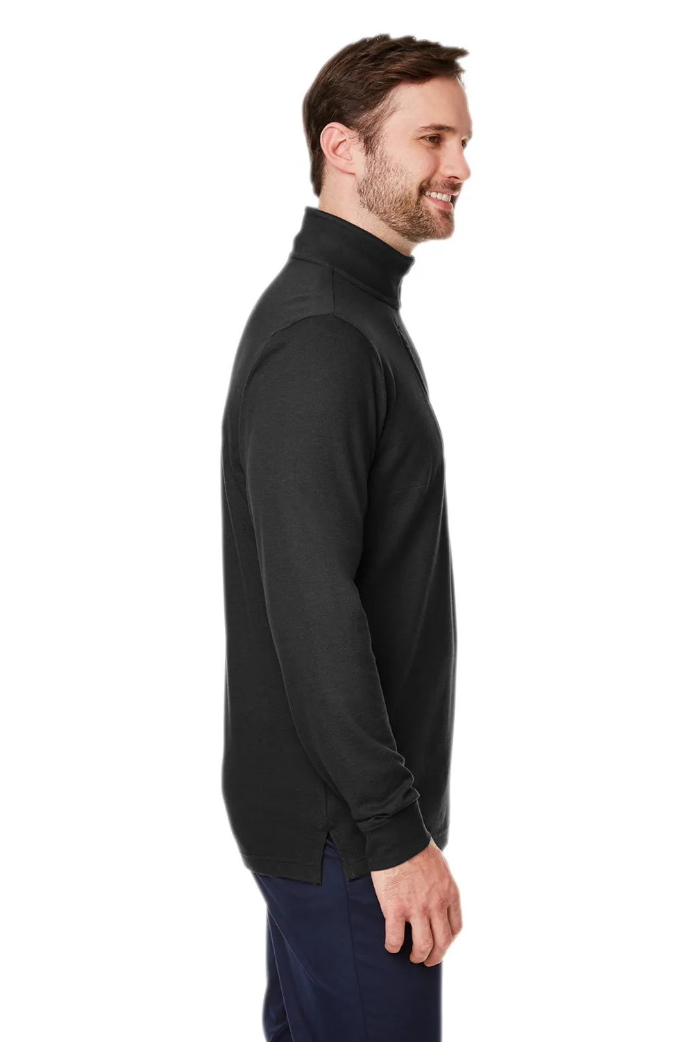 Devon & Jones Mens New Classics Performance Moisture Wicking 1/4 Zip Sweatshirt w/ Pocket - Black
