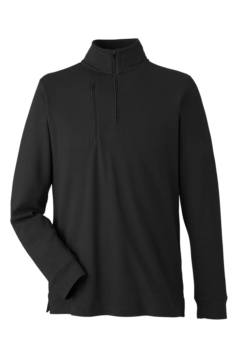 Devon & Jones Mens New Classics Performance Moisture Wicking 1/4 Zip Sweatshirt w/ Pocket - Black